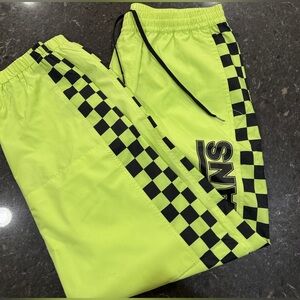 Vans Neon Green Checkered Track Pants